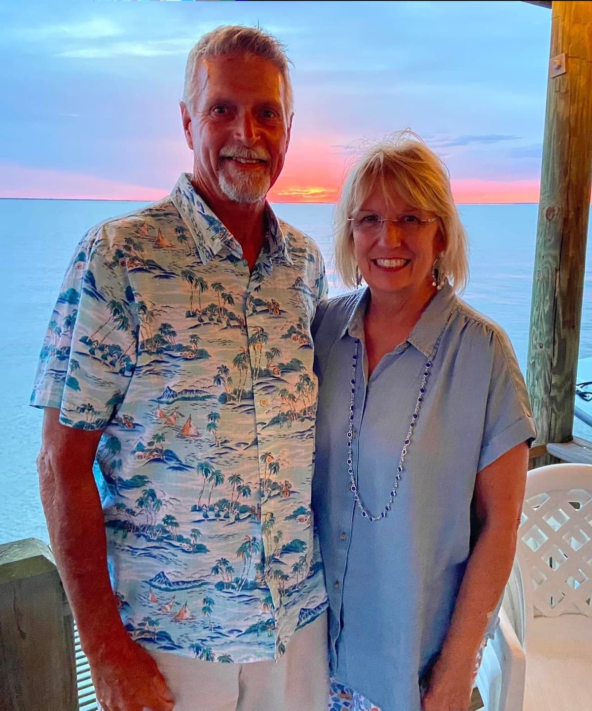 Larry Thomas at sunset over the bay